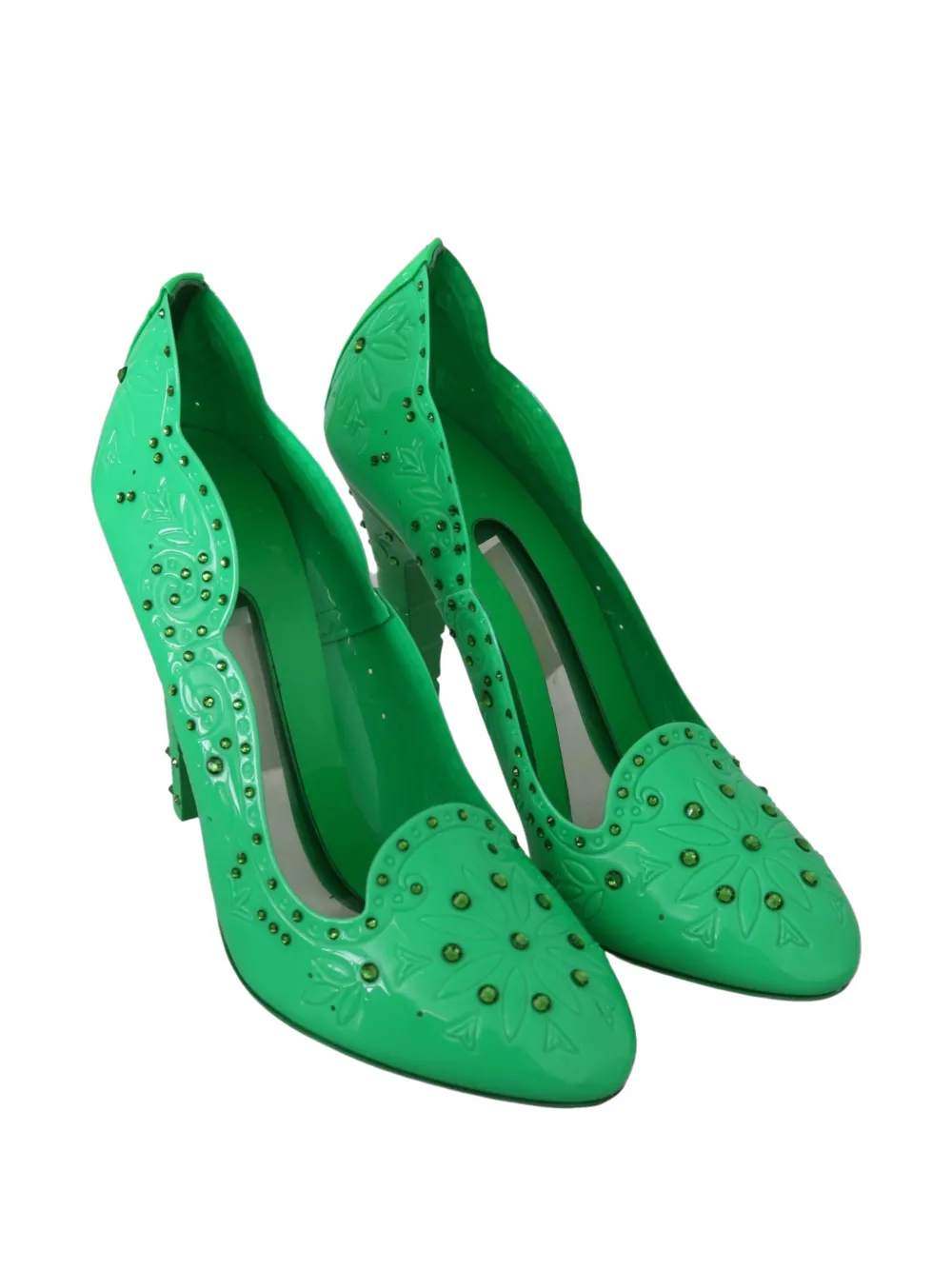 Dolce & Gabbana floral crystal-embellished pumps Groen