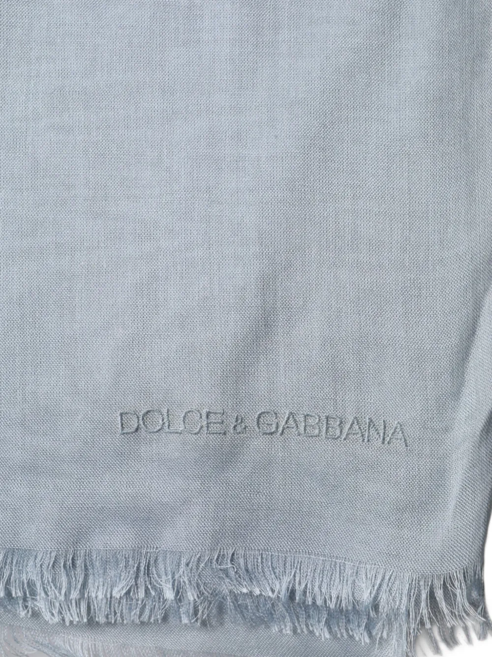 Dolce & Gabbana Gebreide sjaal met franje Blauw