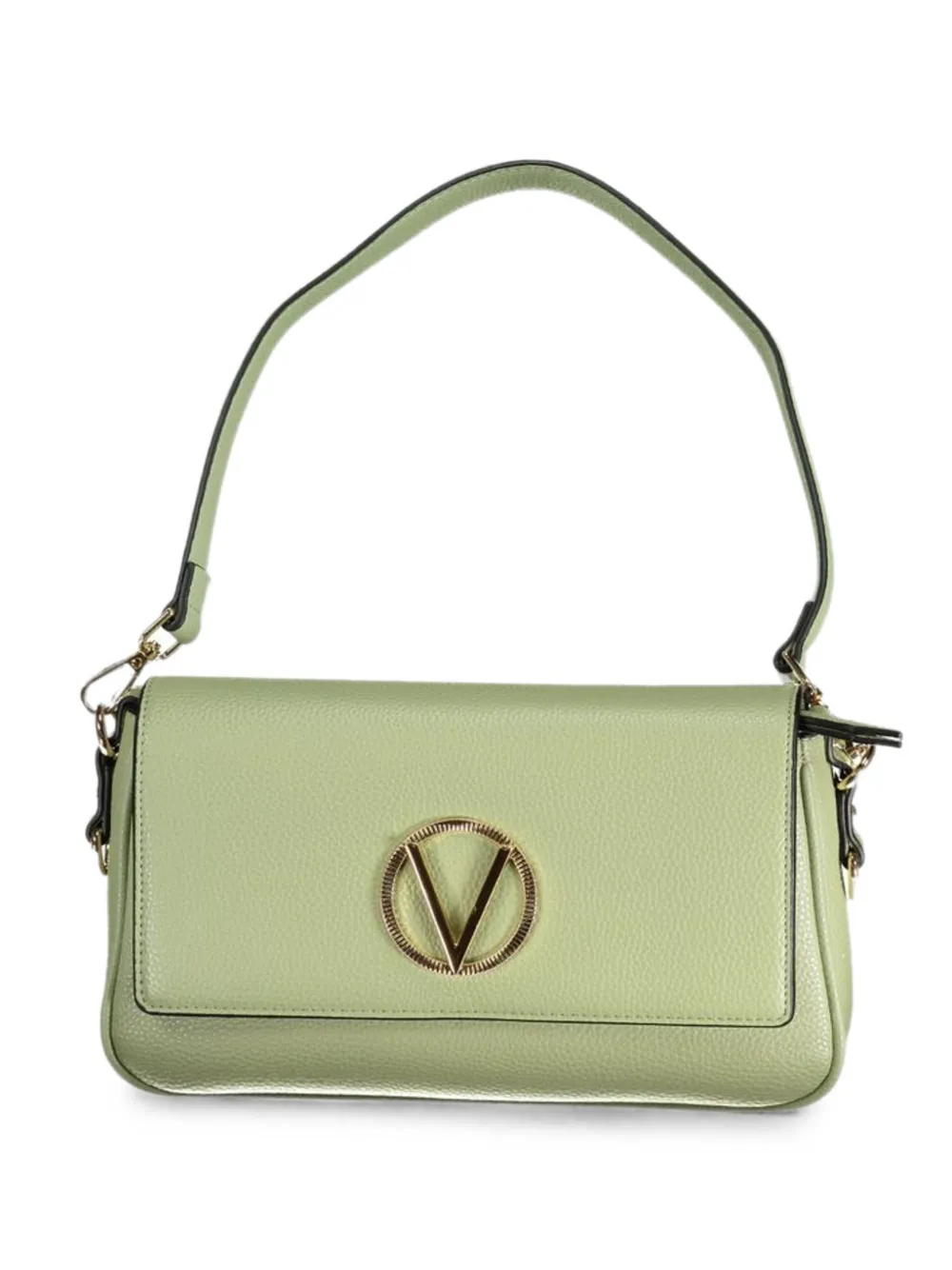 MARIO VALENTINO Borsa a spalla con battente e placca logo - Verde
