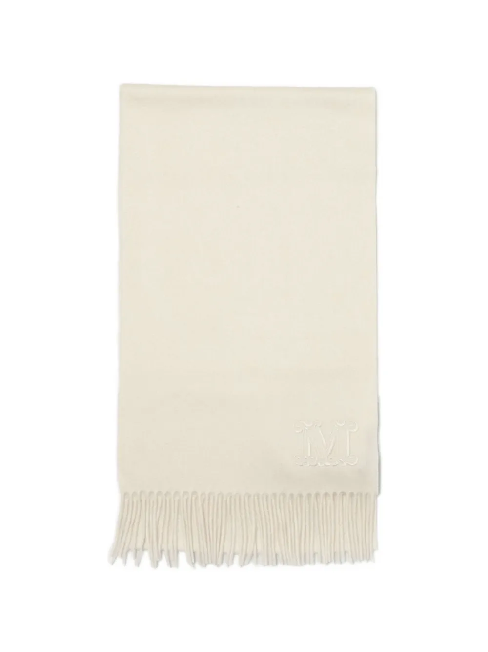 Max Mara Sciarpa con frange e monogramma - Toni neutri