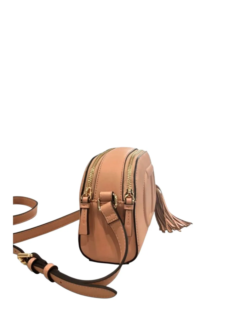 TWINSET Schoudertas met logo-reliëf en kwastje Beige
