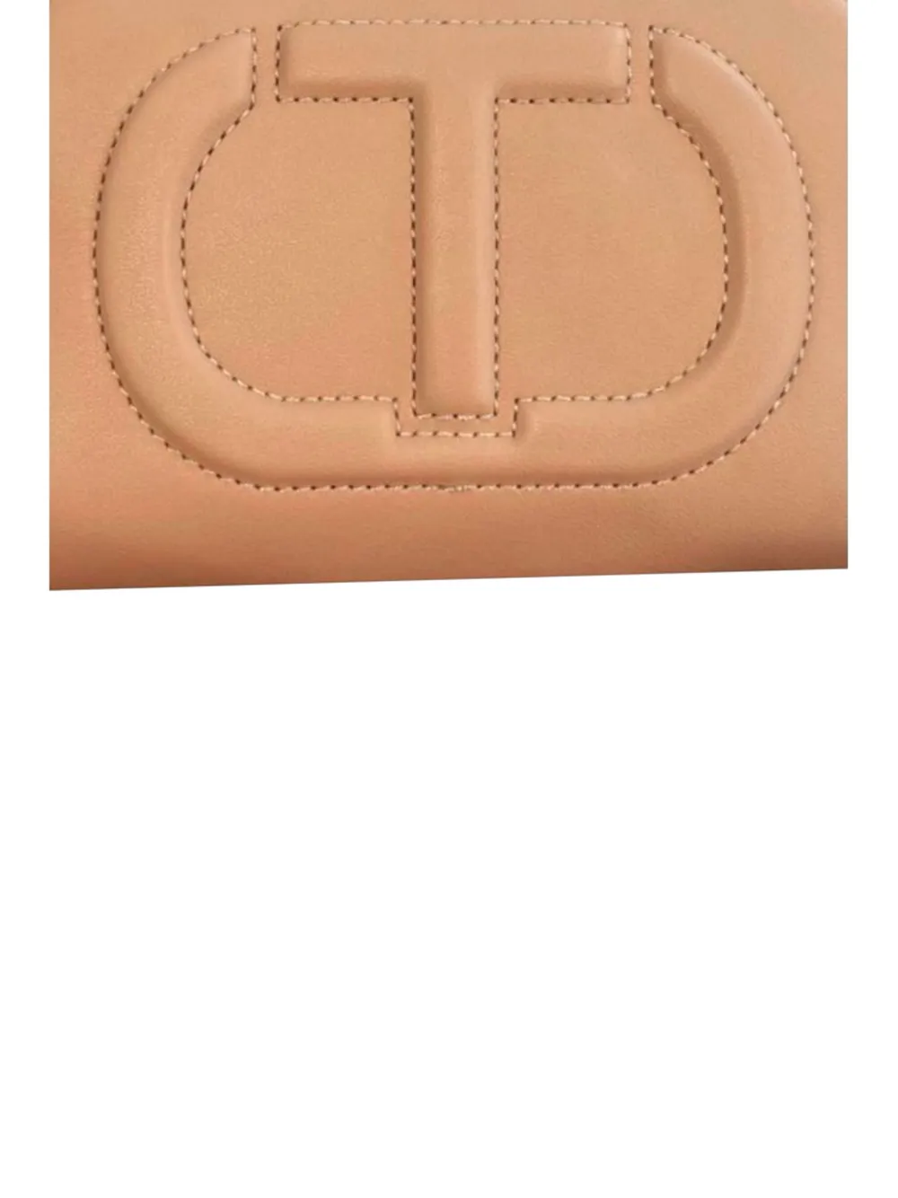 TWINSET Schoudertas met logo-reliëf en kwastje Beige