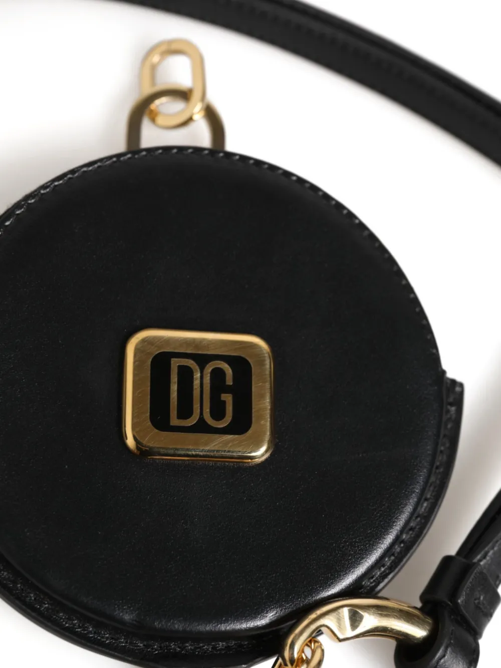 Dolce & Gabbana Leren portemonnee met sleutelkoord en DG-plakkaat Zwart