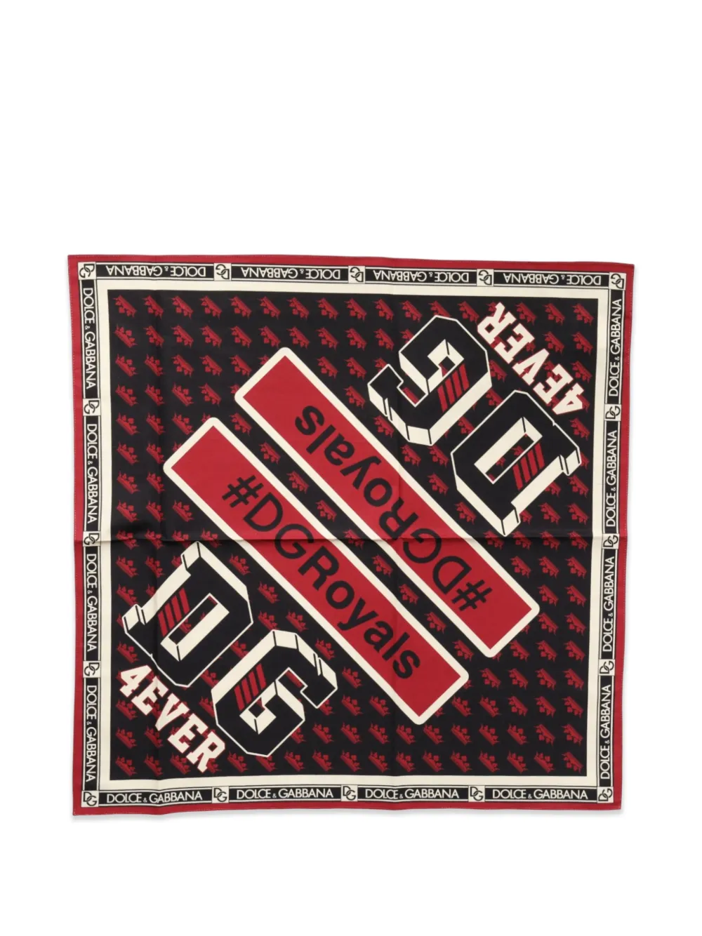 Dolce & Gabbana Sciarpa #DGRoyals con stampa - Nero