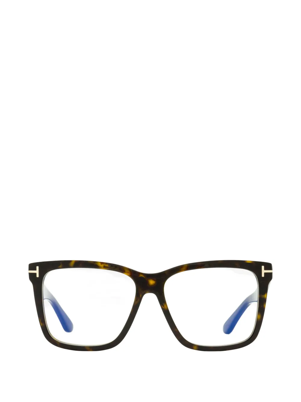 TOM FORD Eyewear clip-on square-frame glasses - Marrone