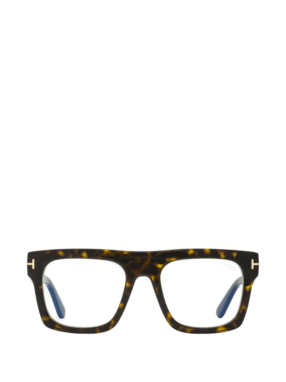 TOM FORD Eyewear square-frame magnetic-clip glasses - Marrone