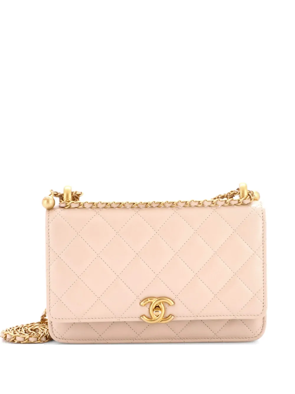 CHANEL Pre-Owned Perfect Fit Wallet on Chain Quilted Calfskin crossbody bag - Toni neutri
