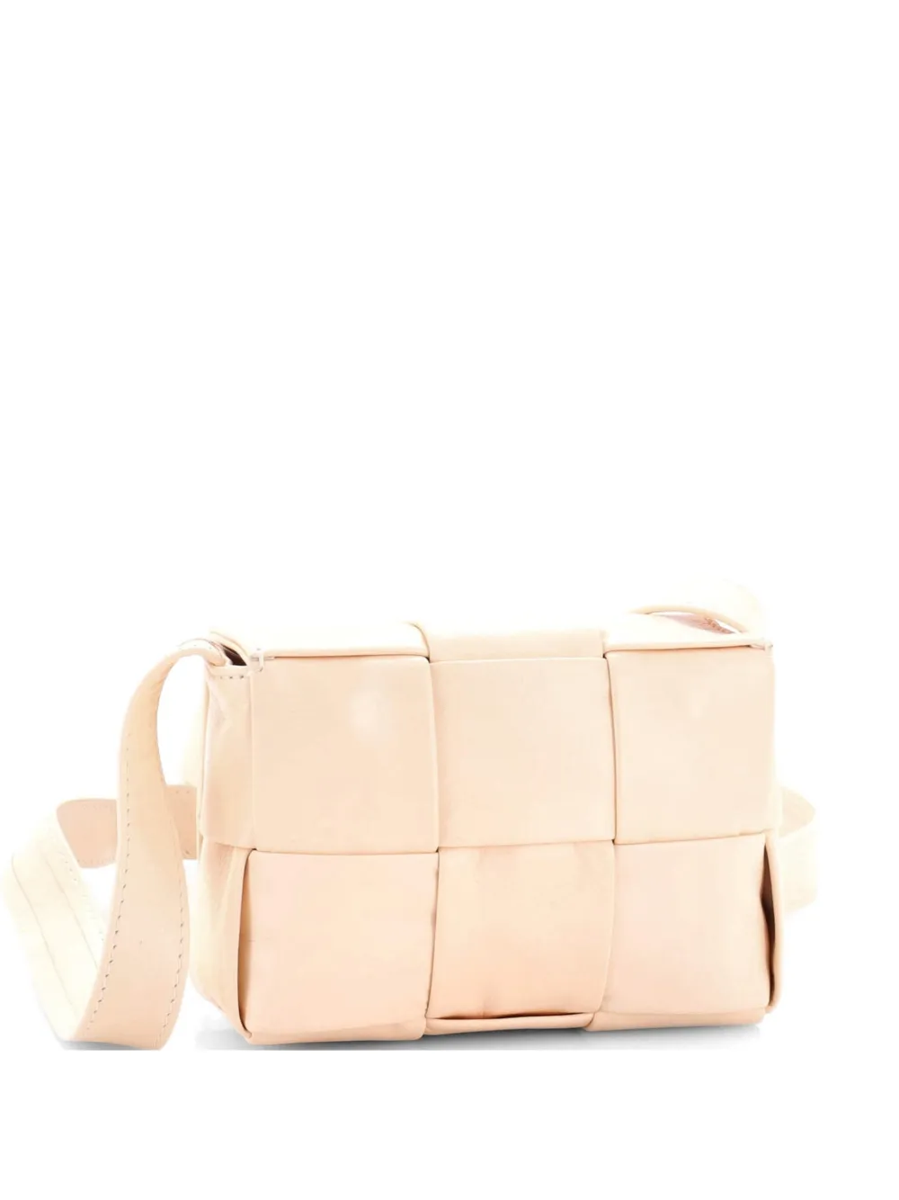  Bottega Veneta Pre-owned Borsa A Tracolla Candy Cassette In Pelle Con Motivo Maxi Intrecciato - Rosa 