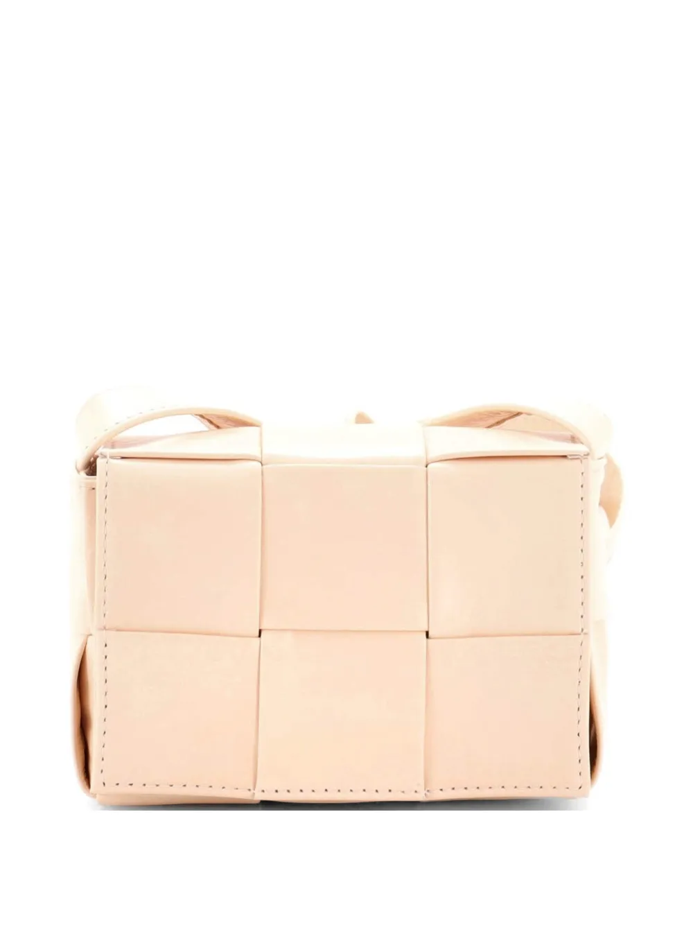  Bottega Veneta Pre-owned Borsa A Tracolla Candy Cassette In Pelle Con Motivo Maxi Intrecciato - Rosa 