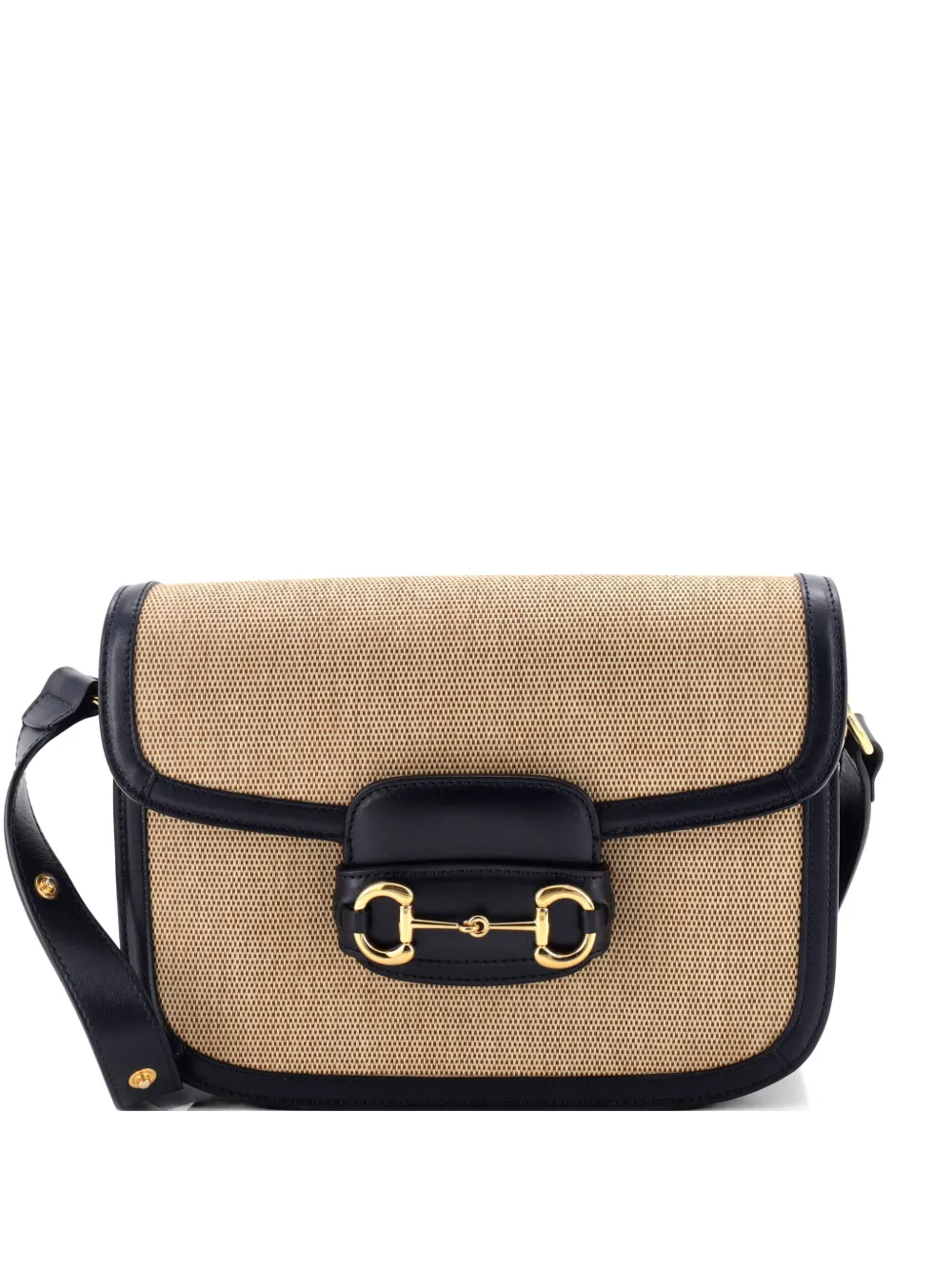 Gucci Pre-Owned Horsebit 1955 Canvas and Leather Small shoulder bag - Blue