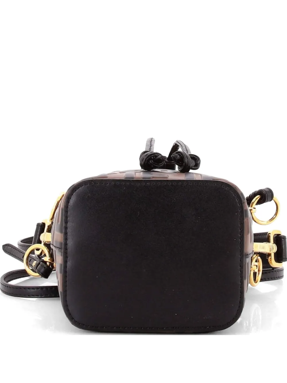 Fendi Pre-Owned Mon Tresor Zucca Embossed Leather Mini bucket bag - Braun