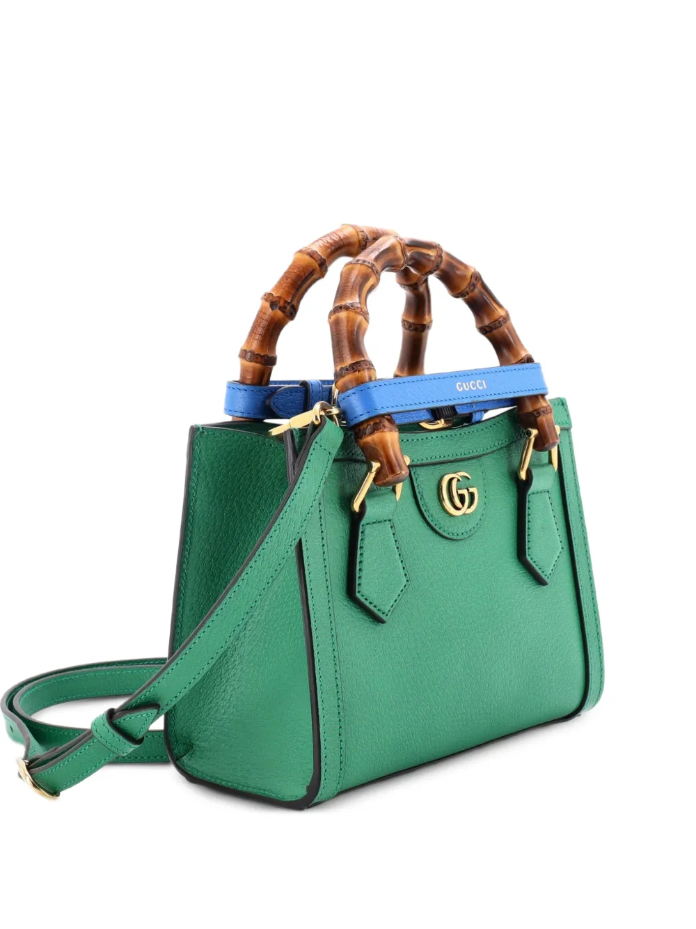 Gucci Pre-Owned Borsa a tracolla Diana NM Bamboo mini in pelle con manico - Verde
