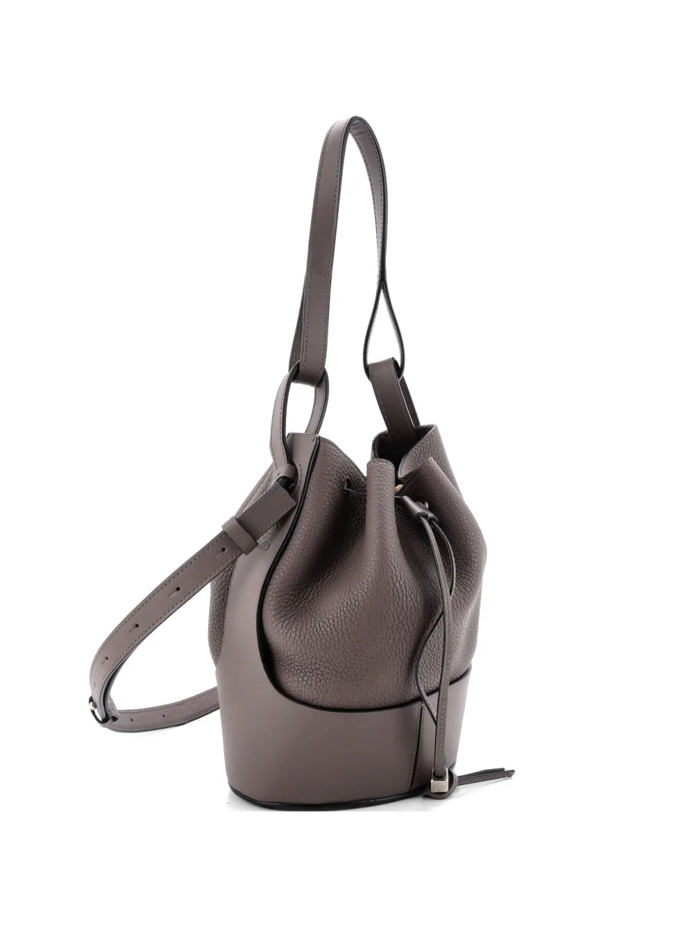 Pre-owned Loewe Balloon Leather Small Bucket Bag In Gray