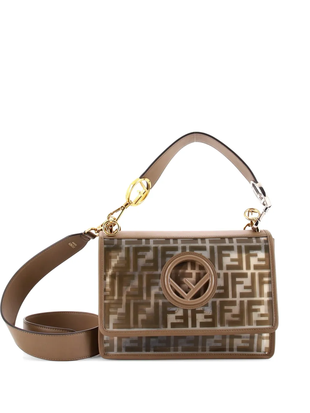 Fendi Pre-Owned Kan I F Shoulder Bag Zucca PU Medium satchel - Toni neutri