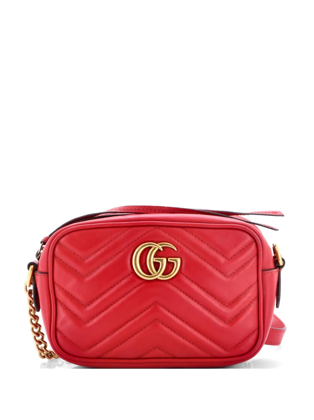 Gucci Pre-Owned GG Marmont Shoulder Bag Matelasse Leather Mini crossbody bag - Rosso