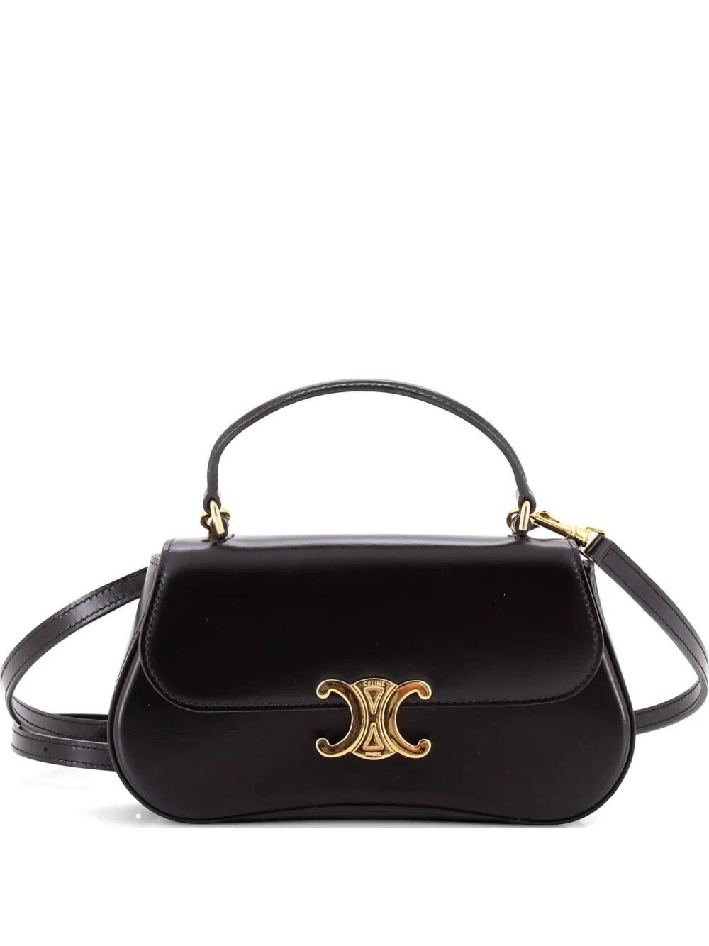 Celine Pre-Owned Lola Triomphe Top Handle Bag Leather Teen satchel - Black