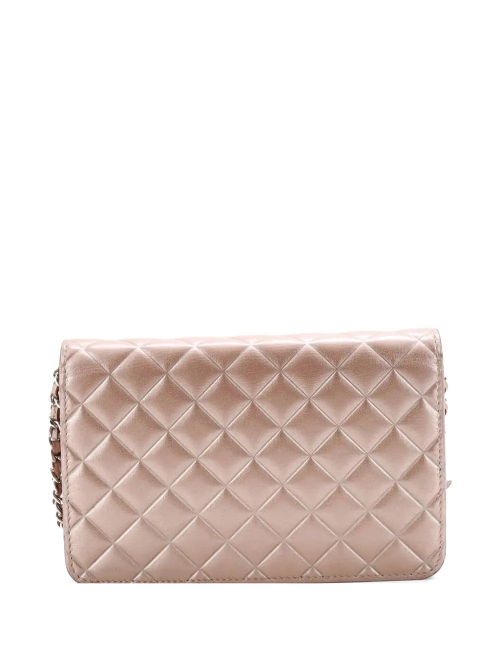  Chanel Pre-owned Borsa A Tracolla Diamond Cc Trapuntata In Pelle Di Agnello Con Catena - Effetto Metallizzato 
