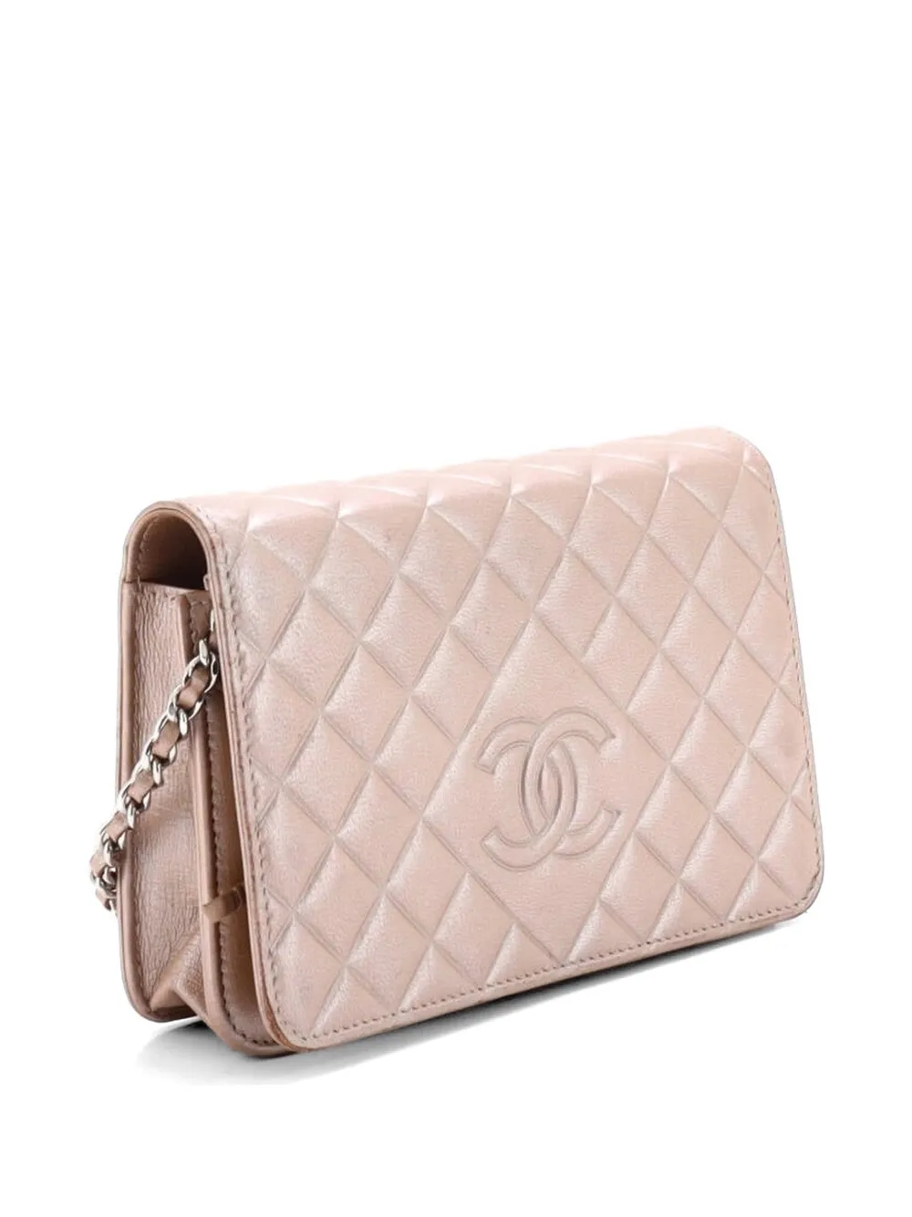  Chanel Pre-owned Borsa A Tracolla Diamond Cc Trapuntata In Pelle Di Agnello Con Catena - Effetto Metallizzato 