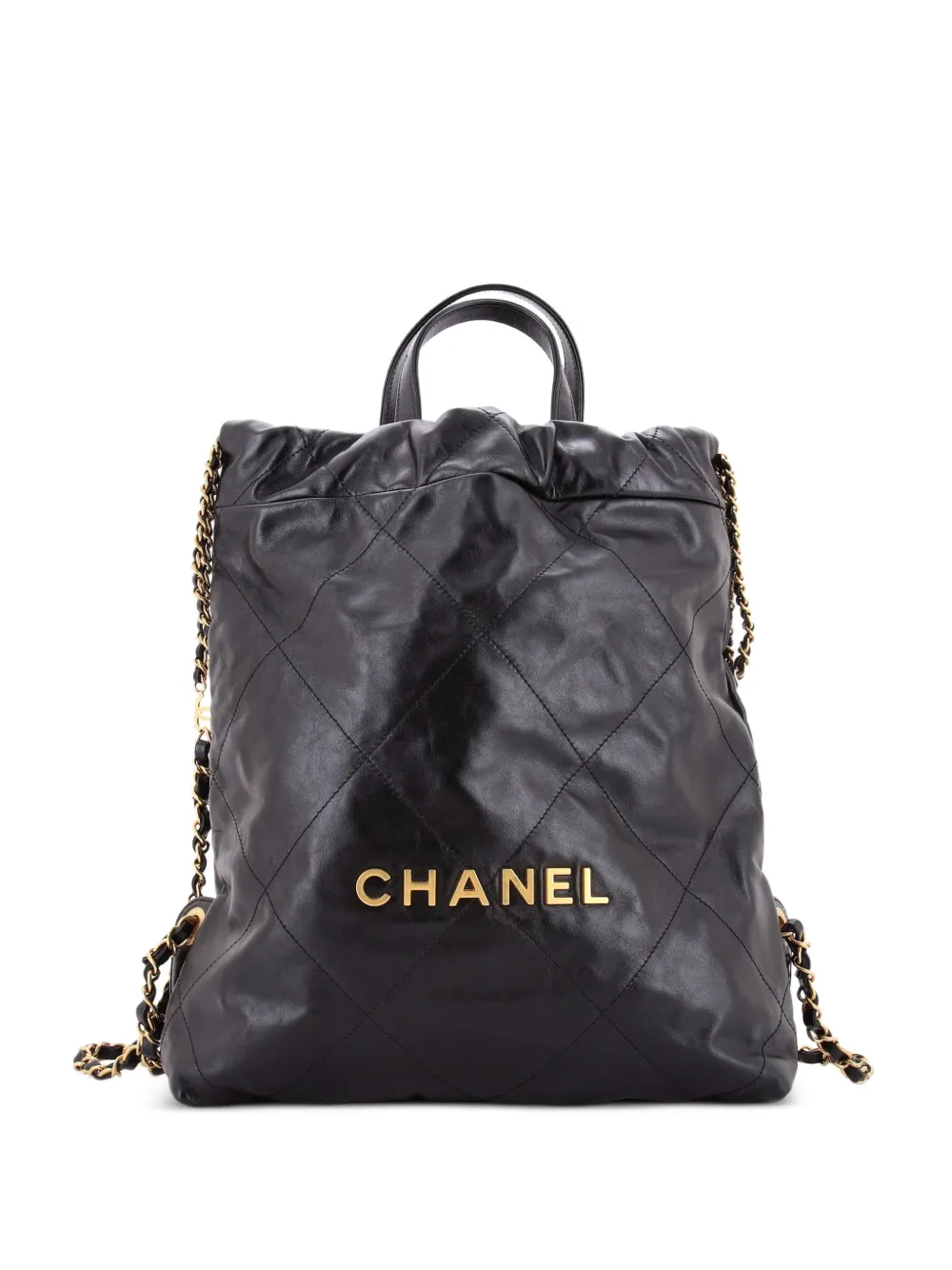 CHANEL Pre-Owned 22 Chain Quilted Calfskin Medium backpack - Black