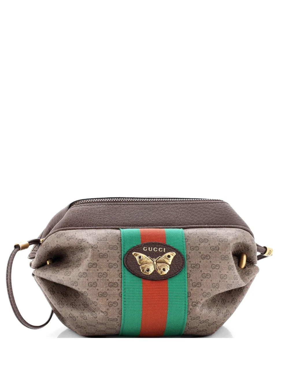 Gucci Pre-Owned Web Butterfly Candy Mini GG Coated Canvas crossbody bag - Brown