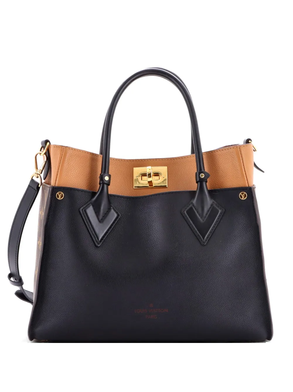 Louis Vuitton Pre-Owned Borsa tote On My Side MM in pelle e tela con monogramma - Nero