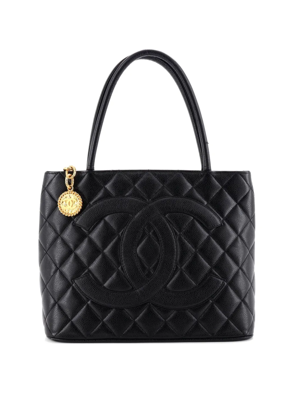 CHANEL Pre-Owned Medallion Quilted Caviar tote bag - Black
