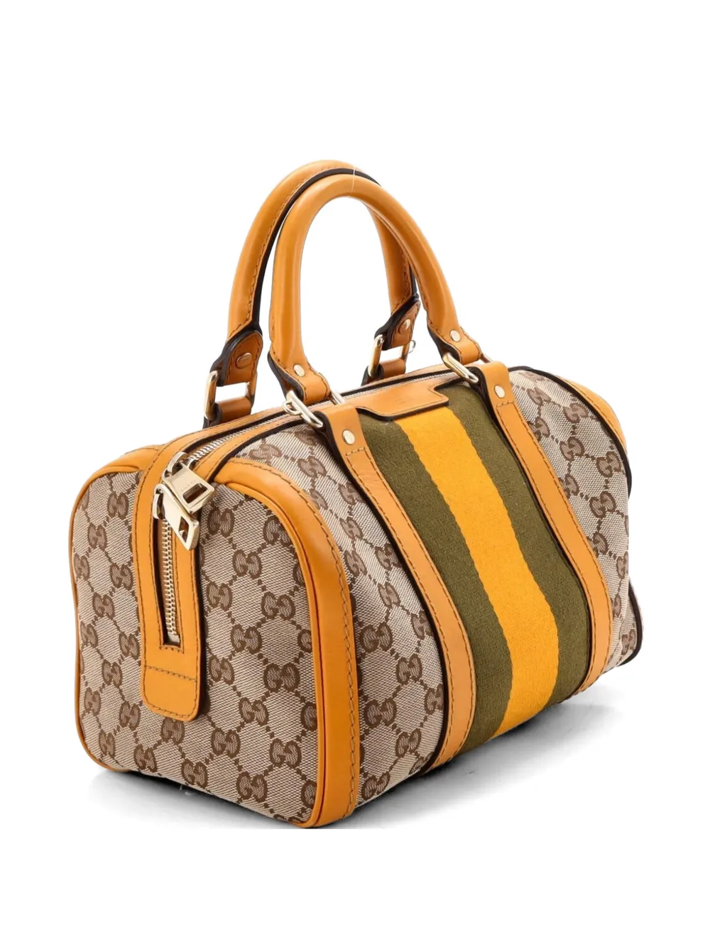 Gucci Pre-Owned Vintage Web Boston Bag GG Canvas Small satchel - Giallo