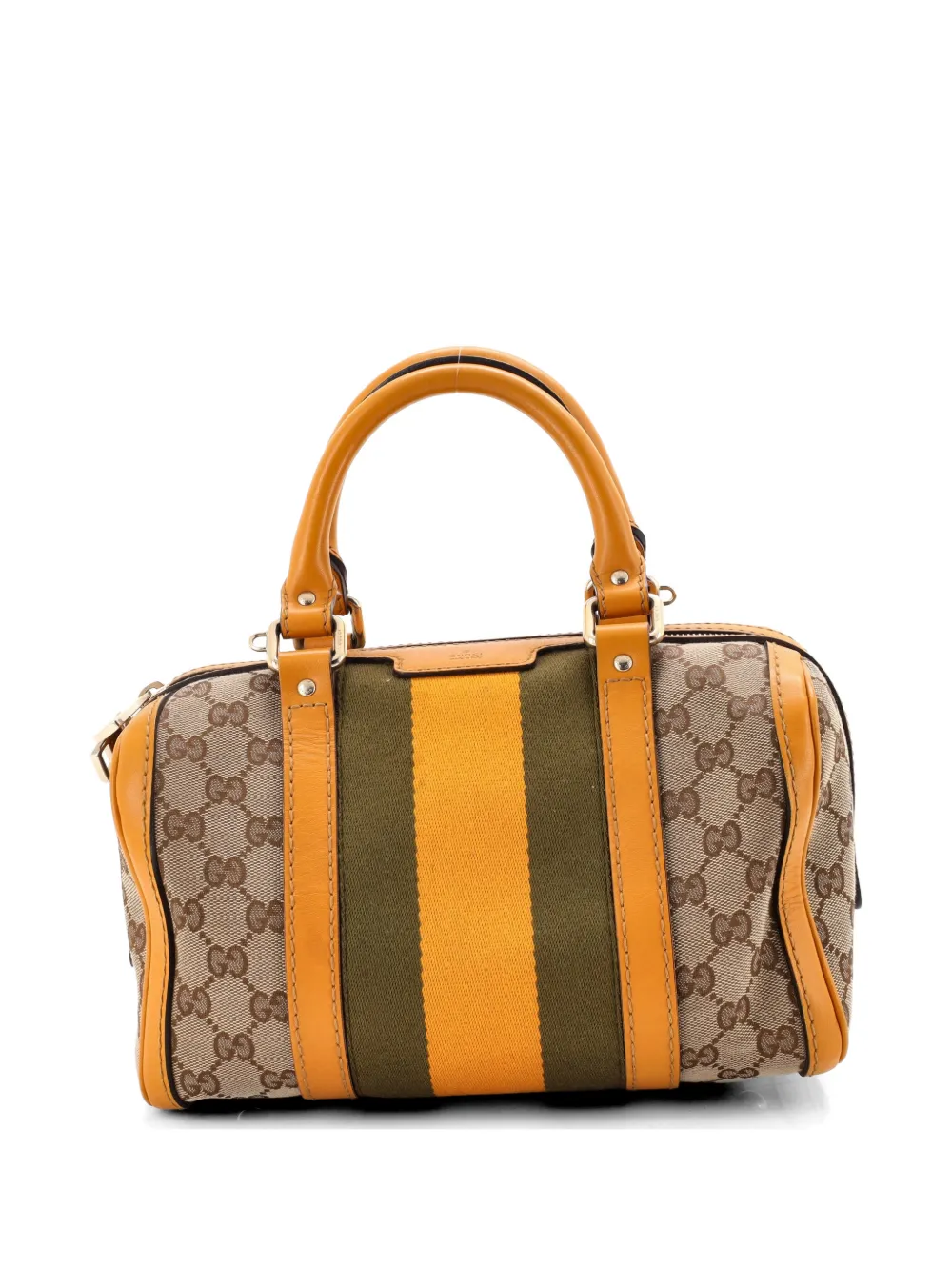 Gucci Pre-Owned Vintage Web Boston Bag GG Canvas Small satchel - Giallo