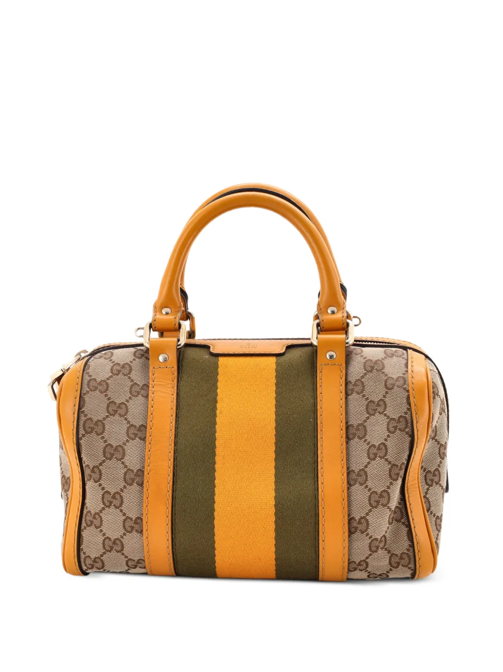Gucci Pre-Owned Vintage Web Boston Bag GG Canvas Small satchel - Giallo
