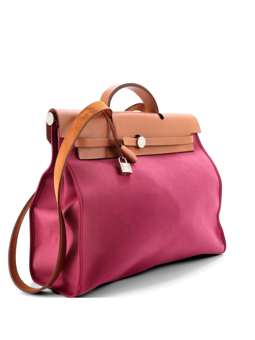 Hermès Pre-Owned Herbag Zip Leather and Toile 39 satchel - Rosa