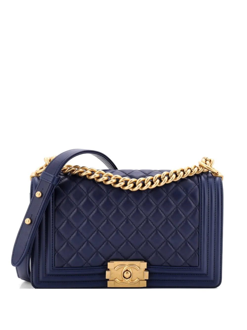 CHANEL Pre-Owned Boy Flap Bag Quilted Lambskin Old Medium shoulder bag - Blu