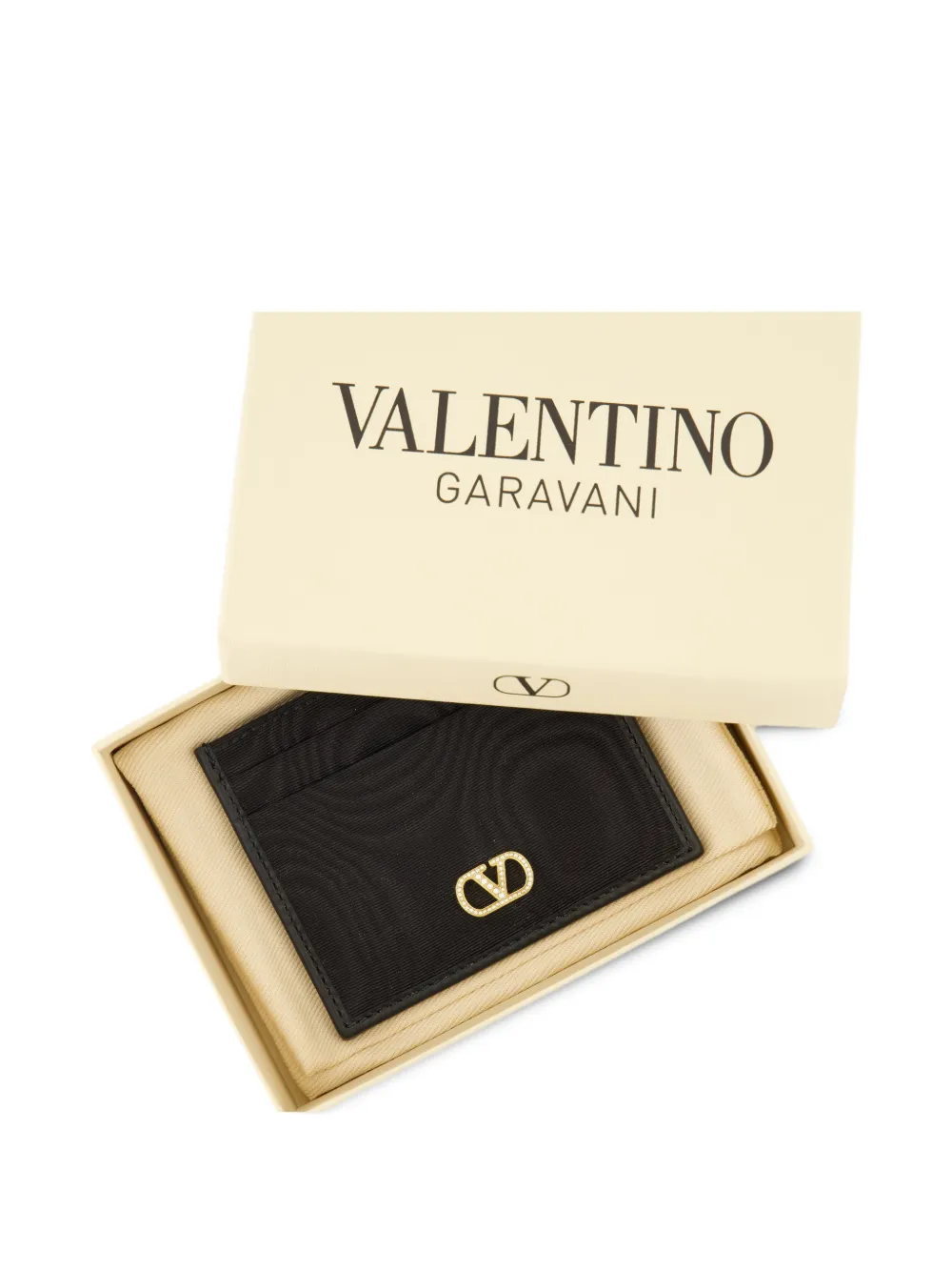 Valentino Garavani VLogo pasjeshouder verfraaid met kristallen Zwart