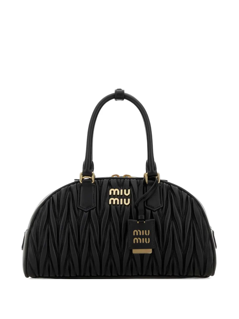 Miu Miu Arcadie matelassé leather tote bag - Nero