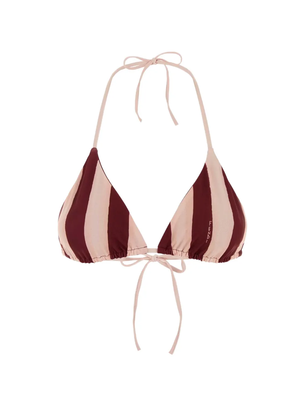 FENDI striped triangle-cup bikini top - Rot