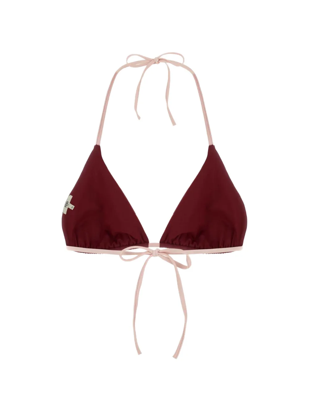 FENDI striped triangle-cup bikini top - Rosso