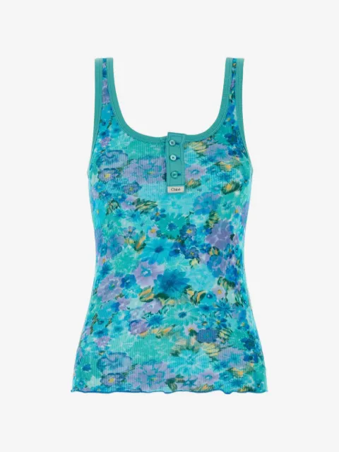 Chloé floral-print ribbed tank top