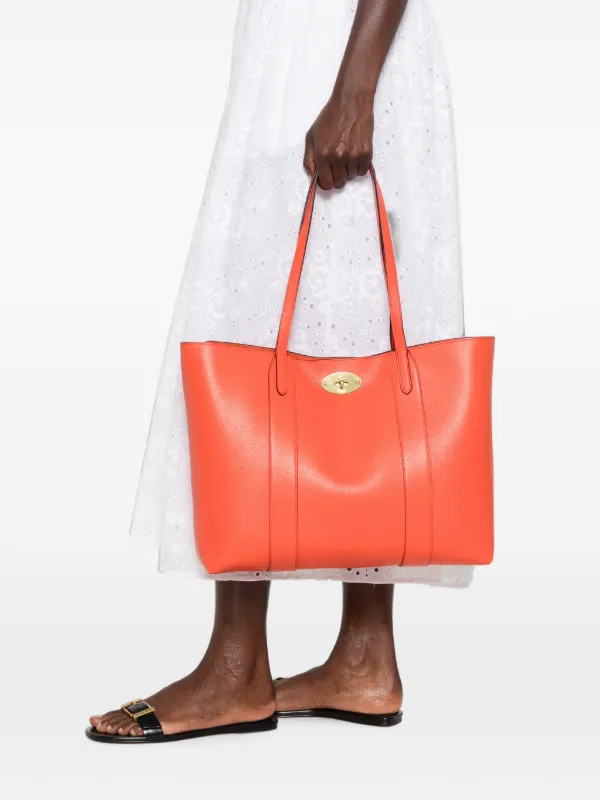 バッグ mulberry Bayswater Turn Lock leather bag Mulberry Bayswater turnlock-closure Tote Bag | Orange | FARFETCH