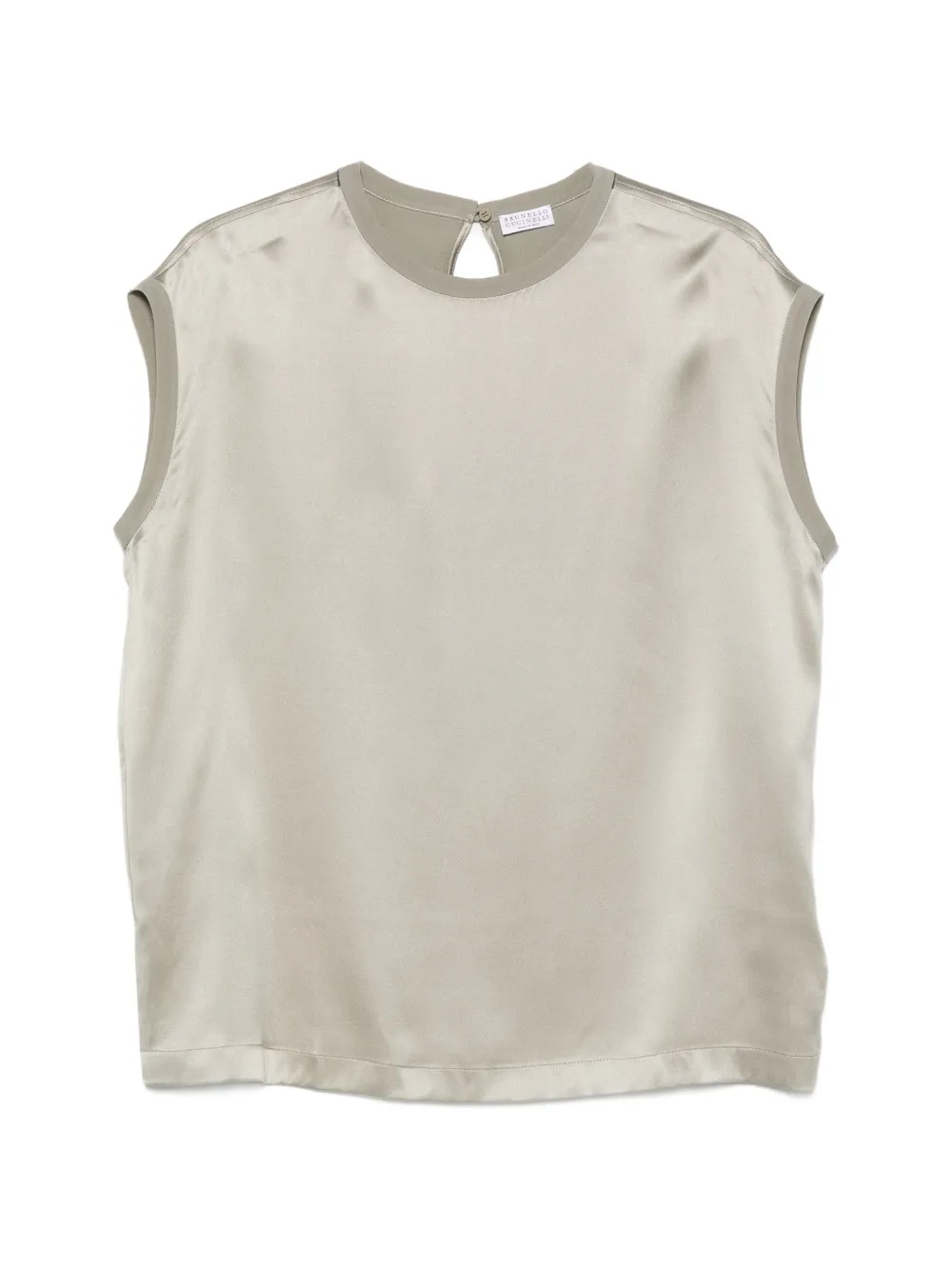 Brunello Cucinelli Monili satin top - Verde