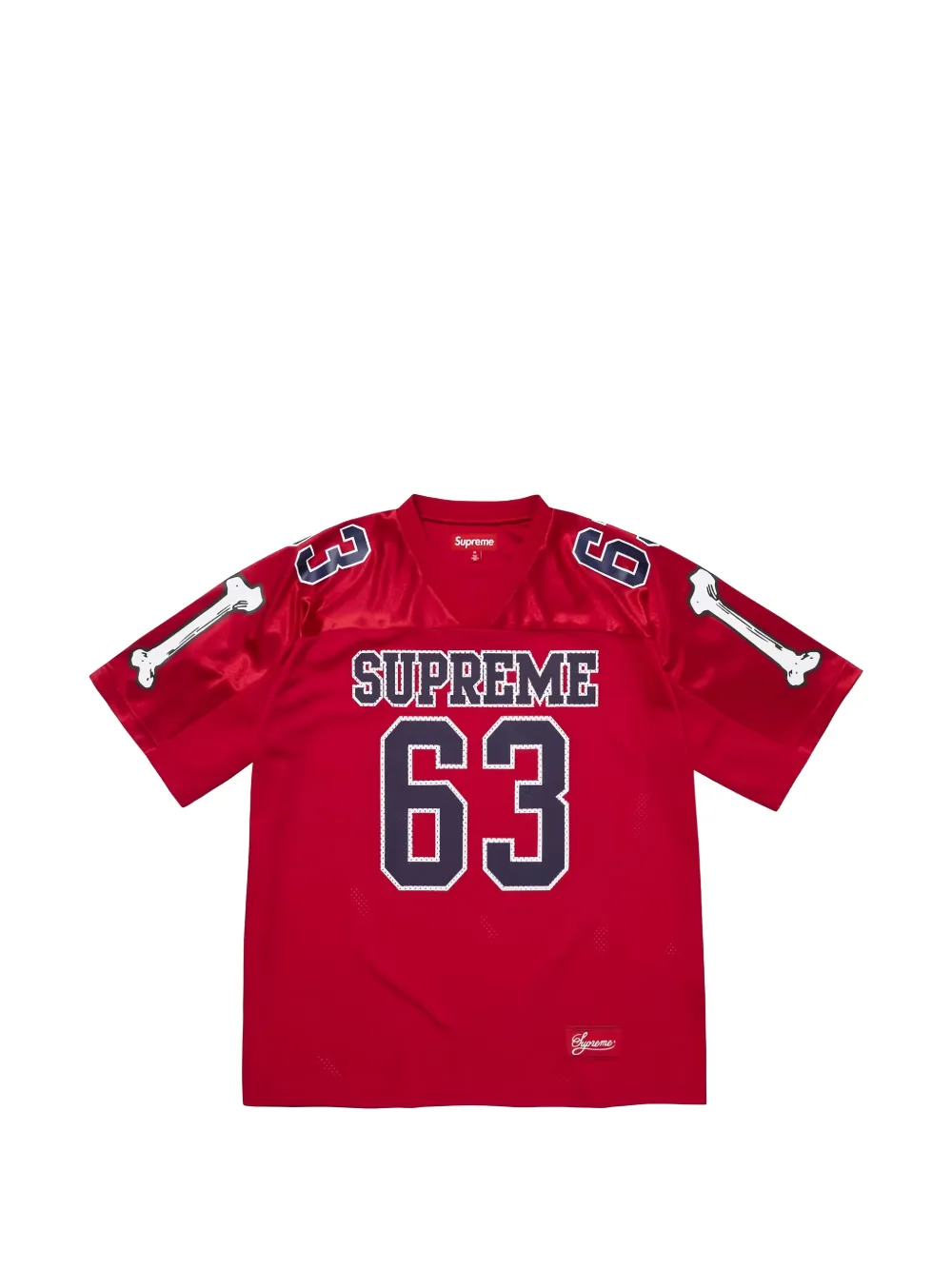 Supreme Bones graphic-print Football Jersey T-shirt | Red