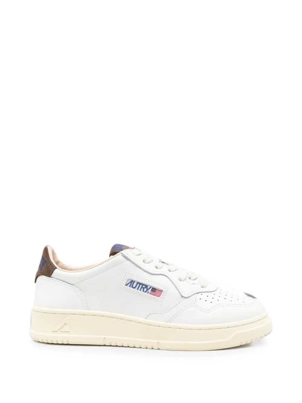 Autry AULWHJ03 LEATHER/SUEDE/LOGO WHITE/CHOCOLATE CHIP - Weiß