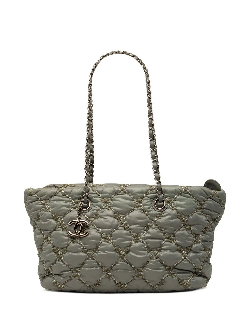 CHANEL Pre-Owned 2010-2011 Paris Byzance Nylon Tweed On Stitch tote bag - Grey