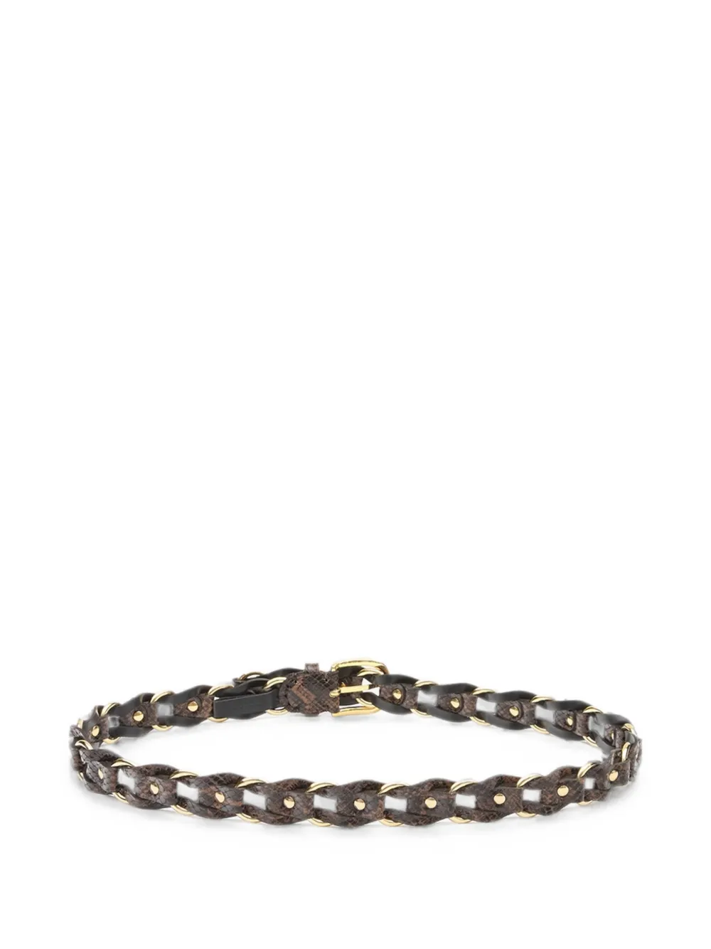 ISABEL MARANT Bali leren gevlochten riem Bruin