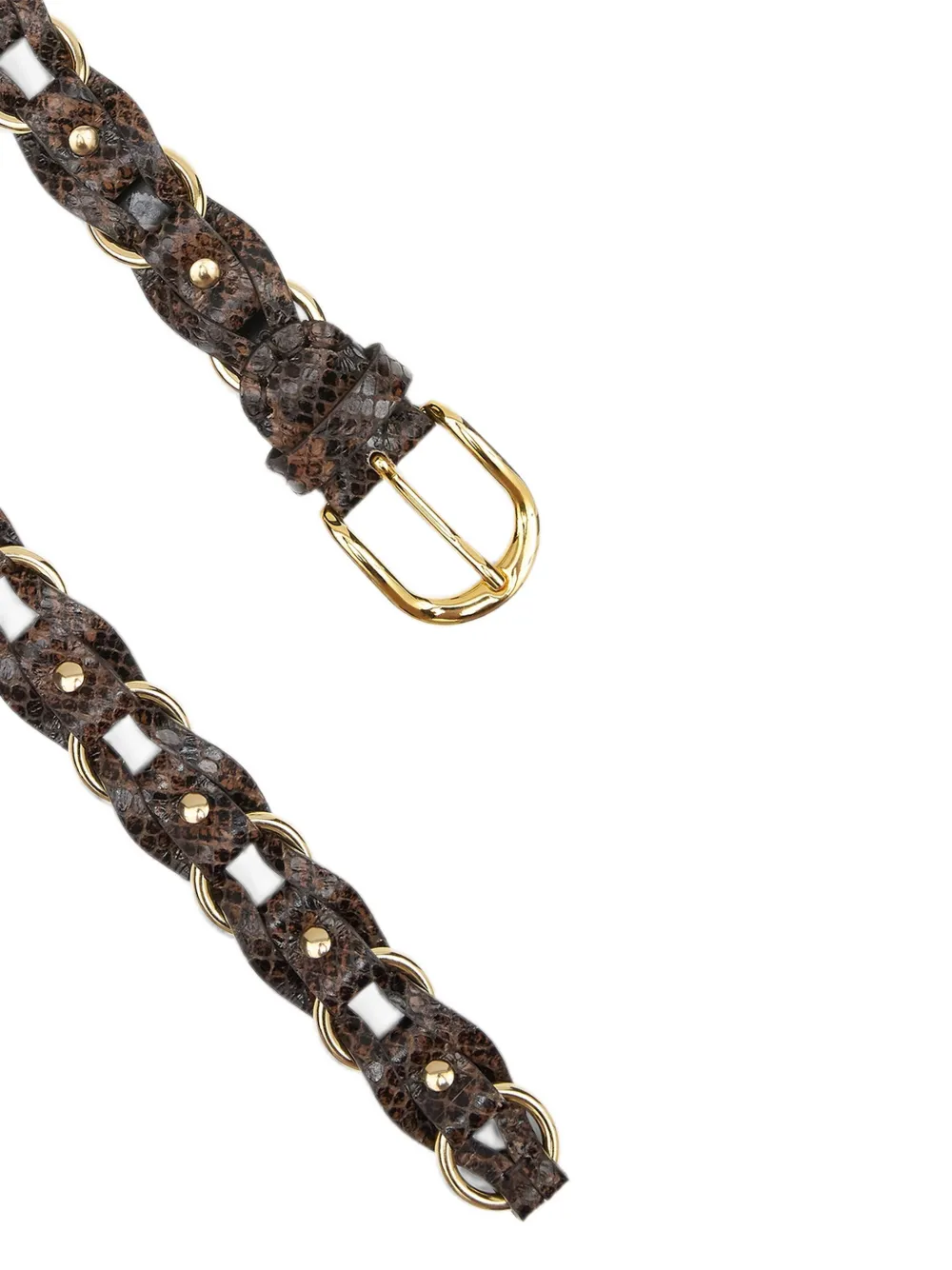 ISABEL MARANT Bali leren gevlochten riem Bruin
