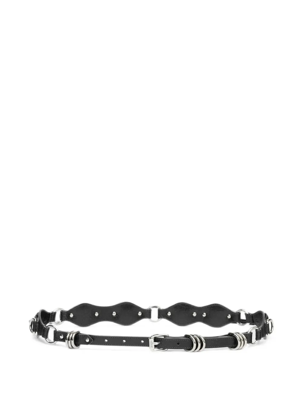 ISABEL MARANT Bolton riem van glad leer en metaal Zwart
