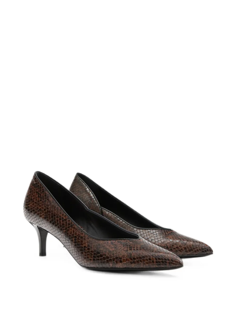 ISABEL MARANT Pamely python-effect leather pumps Bruin