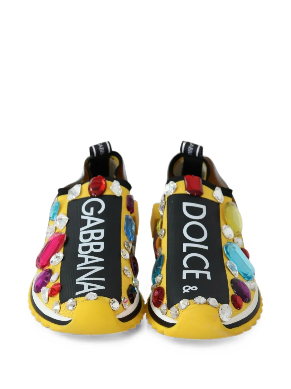 Dolce & Gabbana Sorrento crystal-embellished sneakers Geel