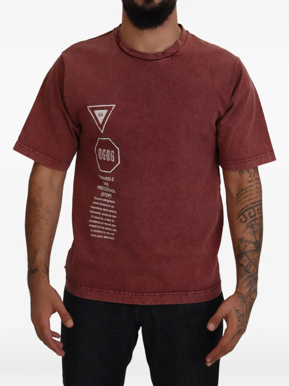 Dolce & Gabbana T-Shirt mit grafischem Print - Rot