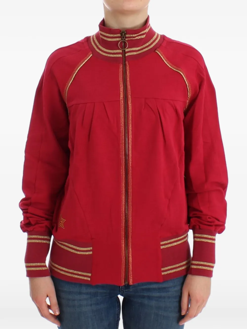John Galliano logo-print zip-up cardigan