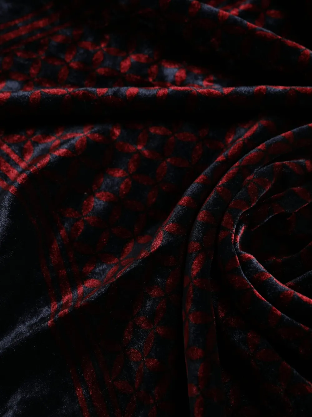 Dolce & Gabbana Fluwelen sjaal met patroon Zwart