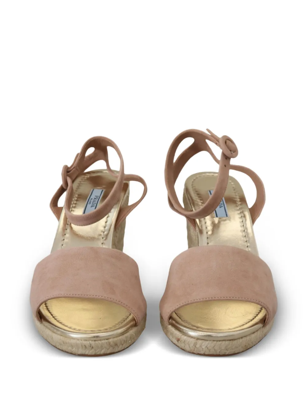 Prada suede espadrille wedge sandals Roze